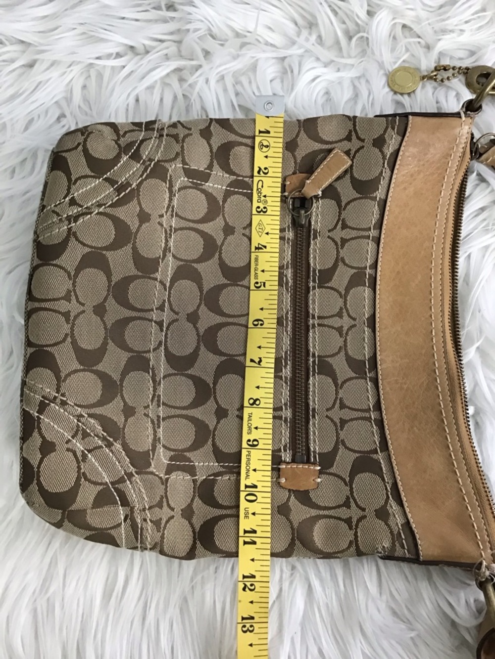 Coach Vintage Legacy Beige Brown Signature C Logo Leather Crossbody Bag - Picture 9 of 16